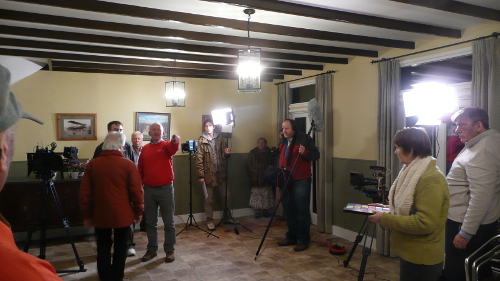 Pete directing preparations to film scenes in the main room